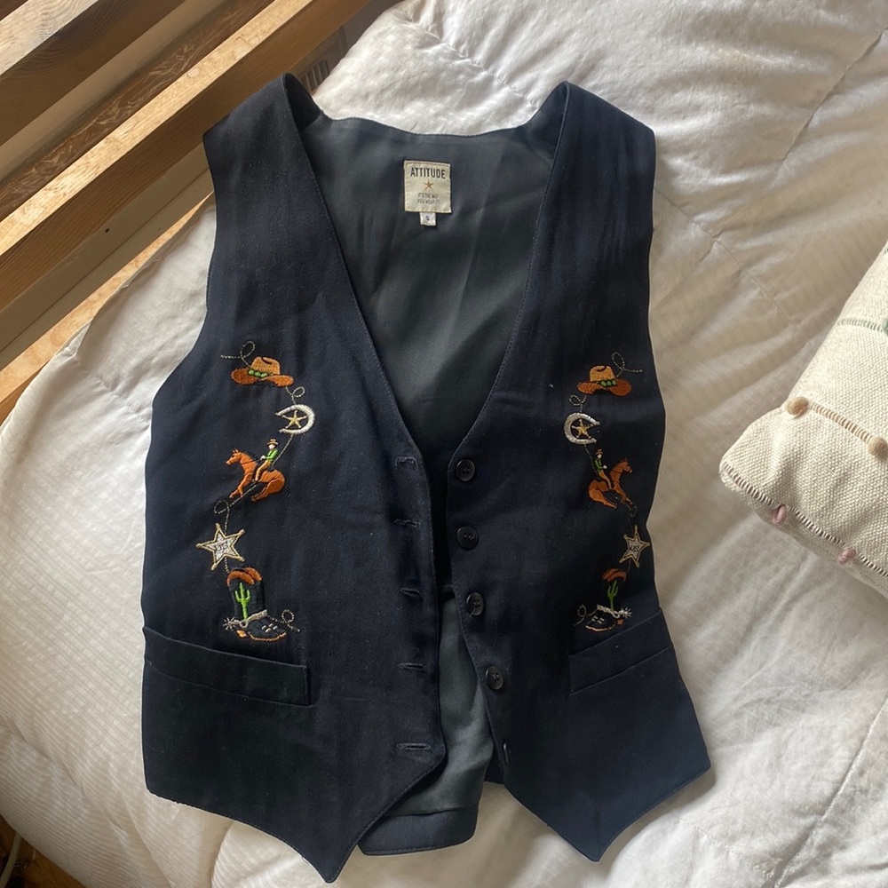 Vintage embroidered vest